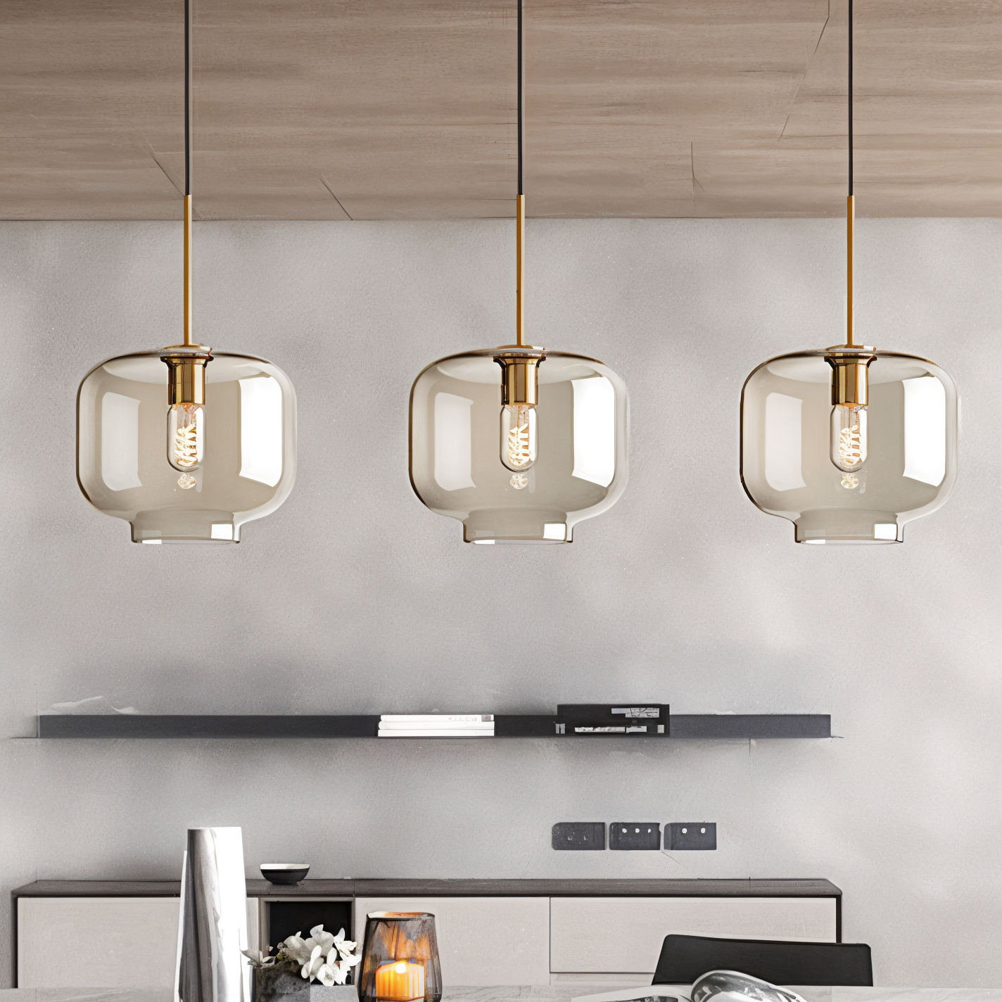 Klare Perle hanglamp - plafondlamp van industrieel loftglas