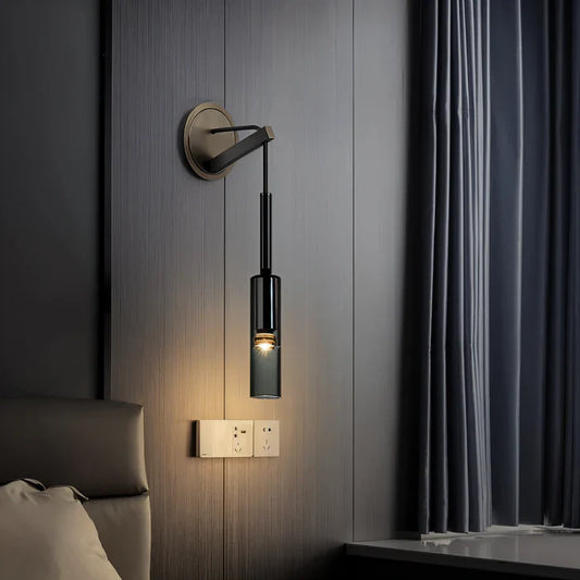 Kristalgrijze wandlamp - minimalistische rookbuis moderne wandlamp
