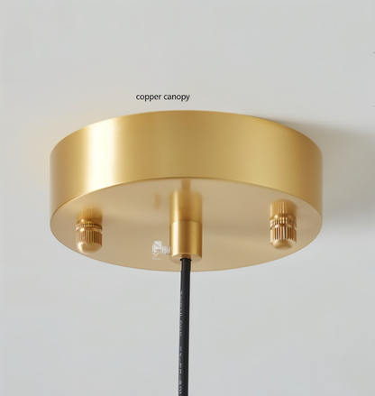 Koperen koepellamp - retro oranje wit bauhaus led hanglamp