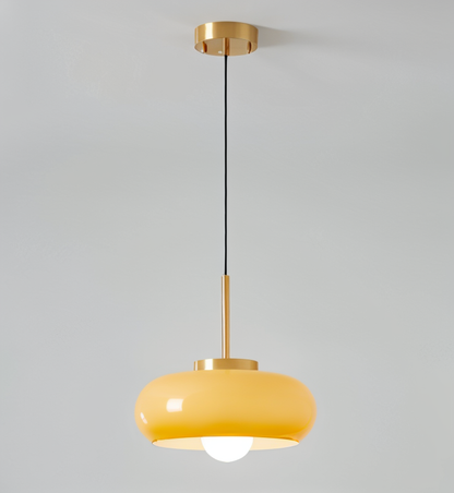 Koperen koepellamp - retro oranje wit bauhaus led hanglamp