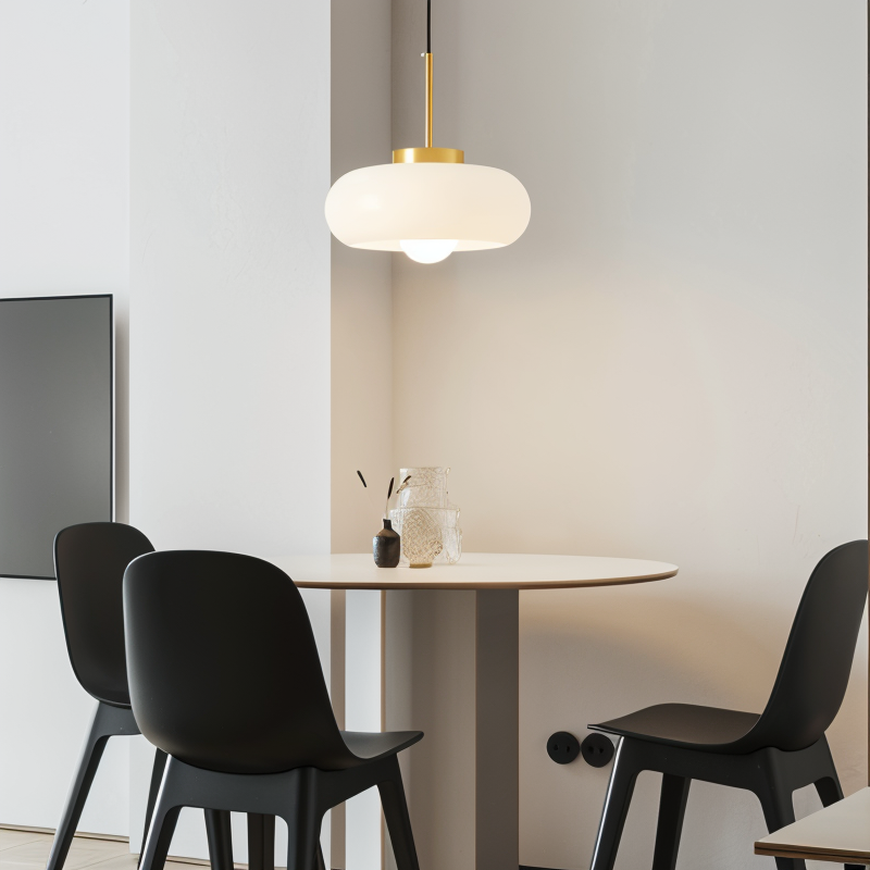 Koperen koepellamp - retro oranje wit bauhaus led hanglamp