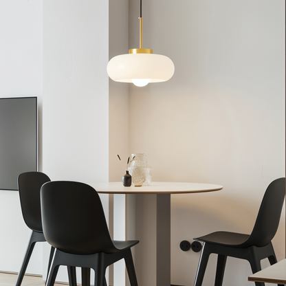 Koperen koepellamp - retro oranje wit bauhaus led hanglamp