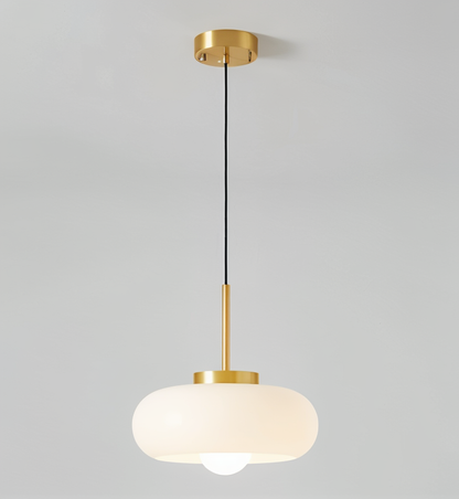 Koperen koepellamp - retro oranje wit bauhaus led hanglamp