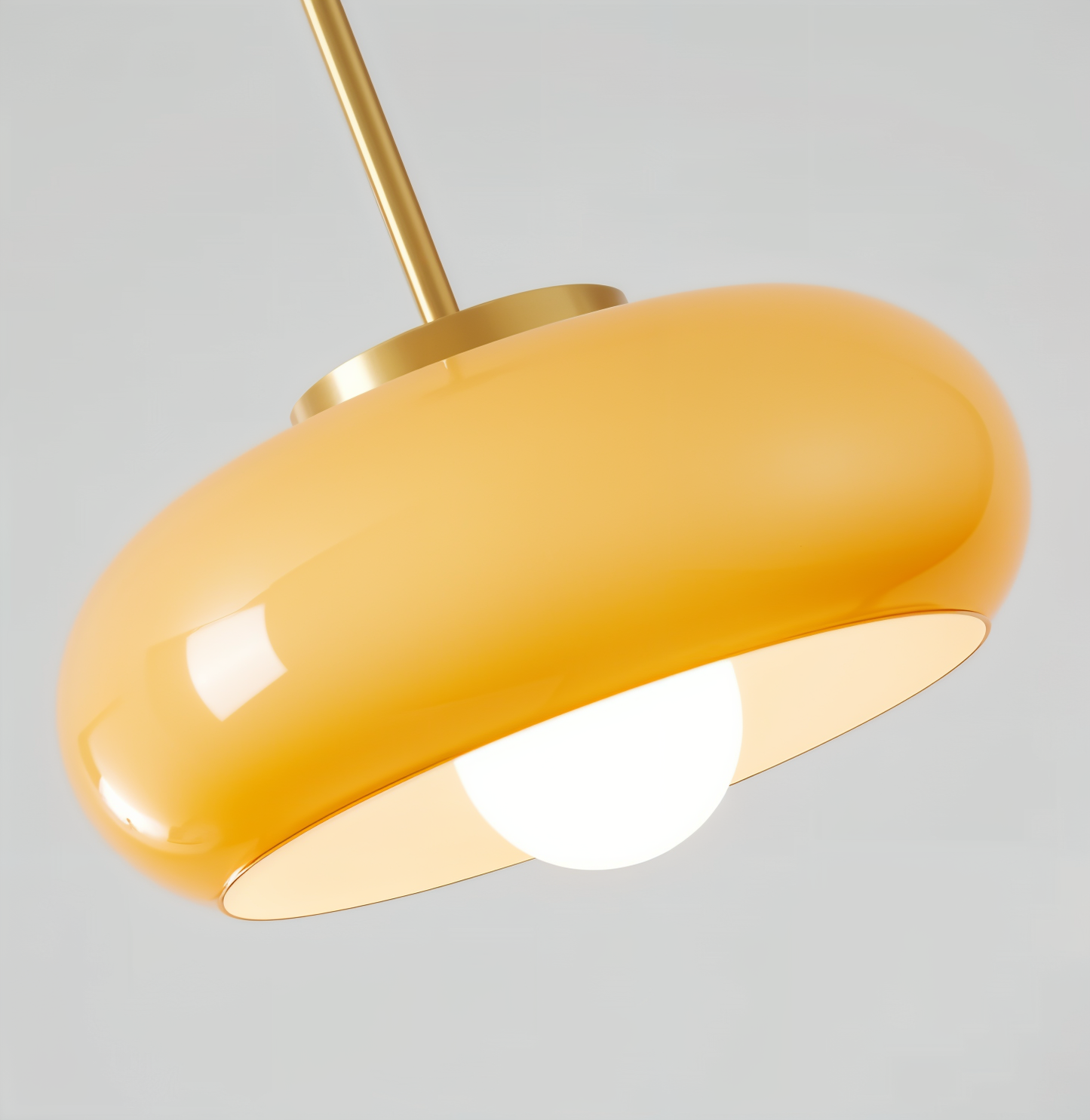 Koperen koepellamp - retro oranje wit bauhaus led hanglamp