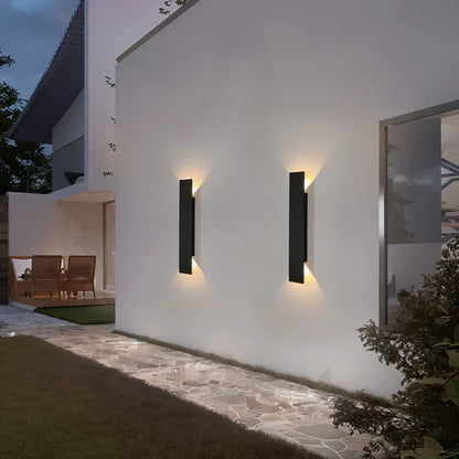 Rechthoekige wandlamp - rechthoekige wandlamp van zwart aluminium voor binnen- en buitentoepassingen