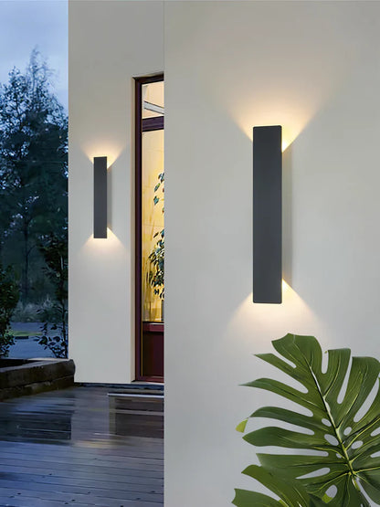Rechthoekige wandlamp - rechthoekige wandlamp van zwart aluminium voor binnen- en buitentoepassingen