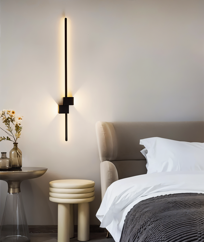 The line wandlamp - minimalistische lange zwarte led wandlamp