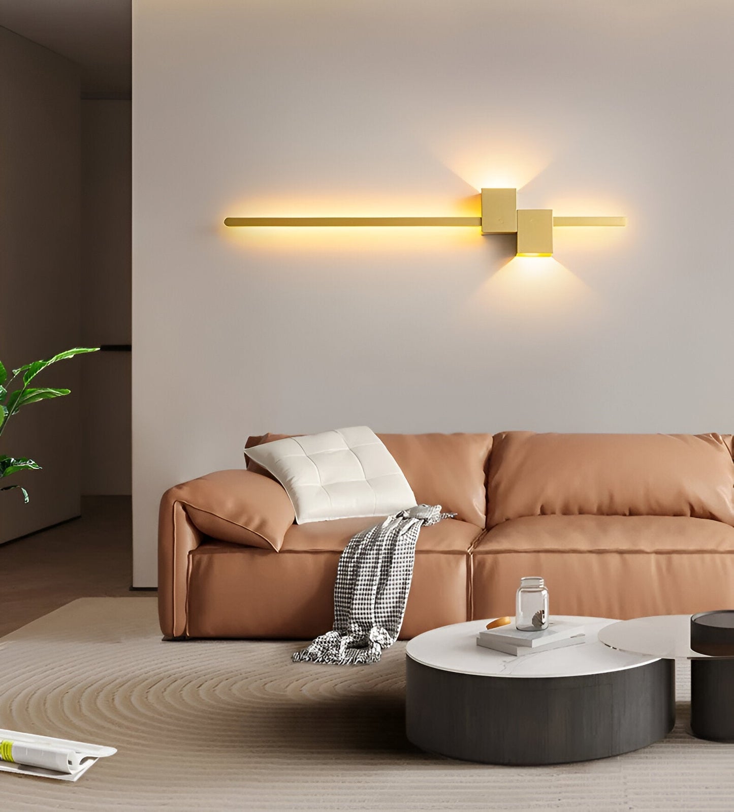The line wandlamp - minimalistische lange zwarte led wandlamp