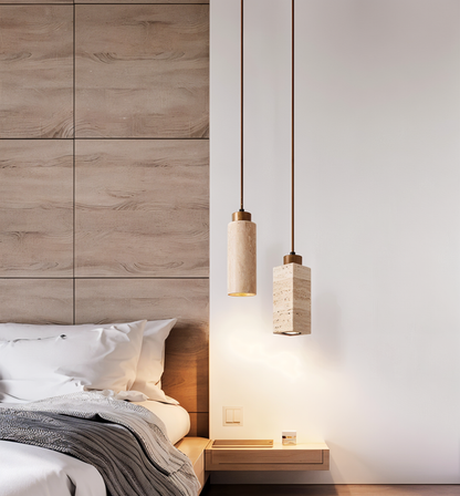 Marmeren plafondlampen verlichting - cilindrische marmeren lampen - buis hanglamp