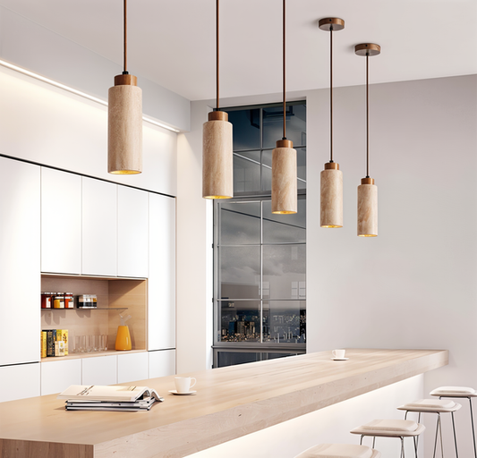 Marmeren plafondlampen verlichting - cilindrische marmeren lampen - buis hanglamp