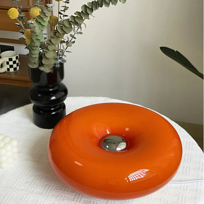 Oranje donut lamp - nordic donut glazen lamp - wandlamp en tafellamp