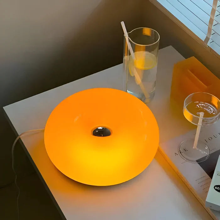 Oranje donut lamp - nordic donut glazen lamp - wandlamp en tafellamp