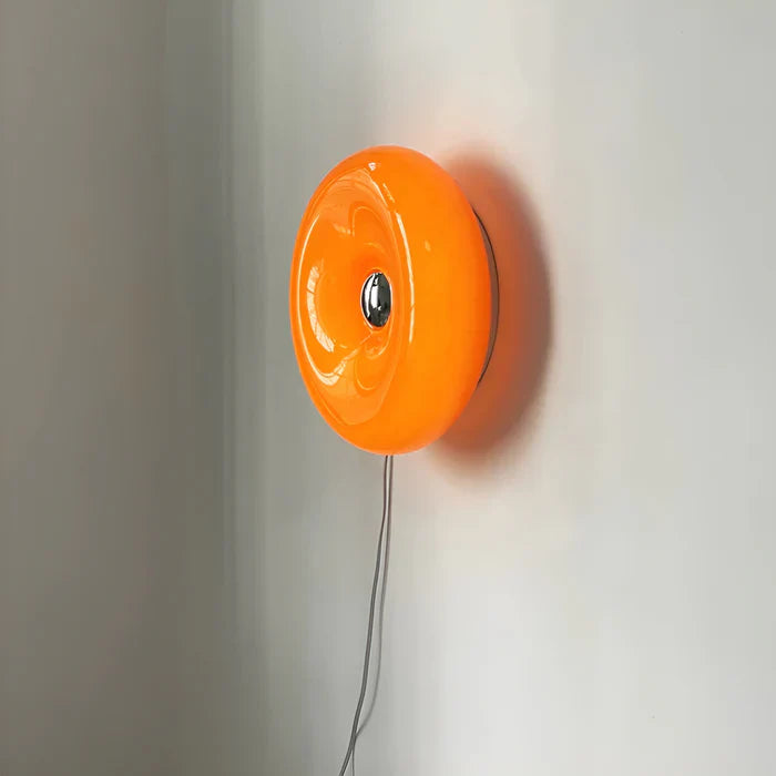 Oranje donut lamp - nordic donut glazen lamp - wandlamp en tafellamp