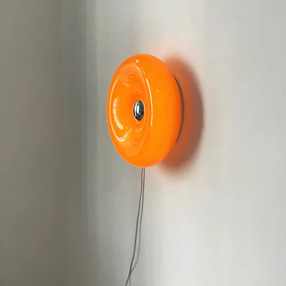 Oranje donut lamp - nordic donut glazen lamp - wandlamp en tafellamp