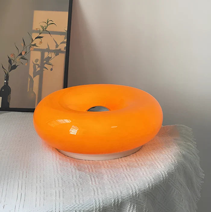 Oranje donut lamp - nordic donut glazen lamp - wandlamp en tafellamp