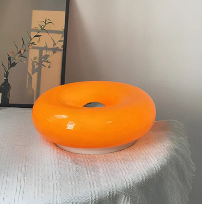 Oranje donut lamp - nordic donut glazen lamp - wandlamp en tafellamp