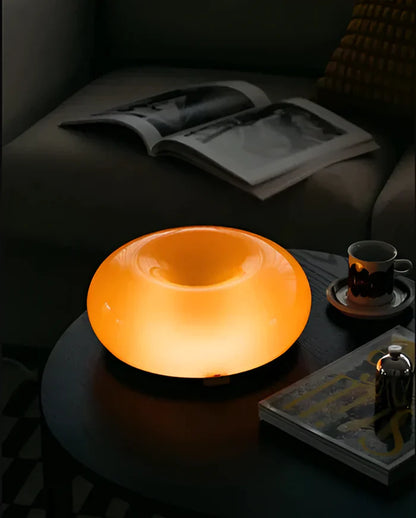 Oranje donut lamp - nordic donut glazen lamp - wandlamp en tafellamp