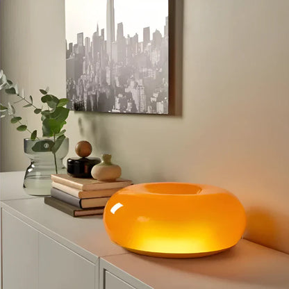 Oranje donut lamp - nordic donut glazen lamp - wandlamp en tafellamp