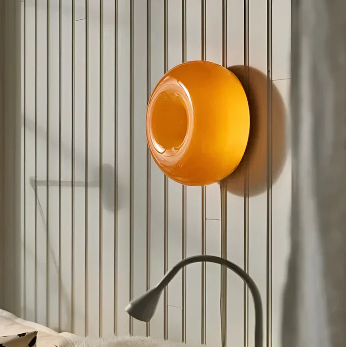Oranje donut lamp - nordic donut glazen lamp - wandlamp en tafellamp