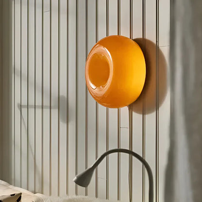 Oranje donut lamp - nordic donut glazen lamp - wandlamp en tafellamp