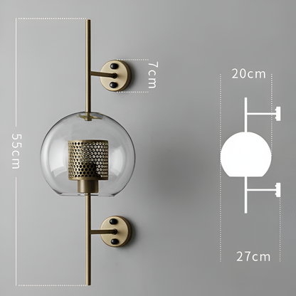 Orbee wandlamp - stijlvolle glazen wandlamp - honingraat wandlamp ontwerp - vintage wandlampen led