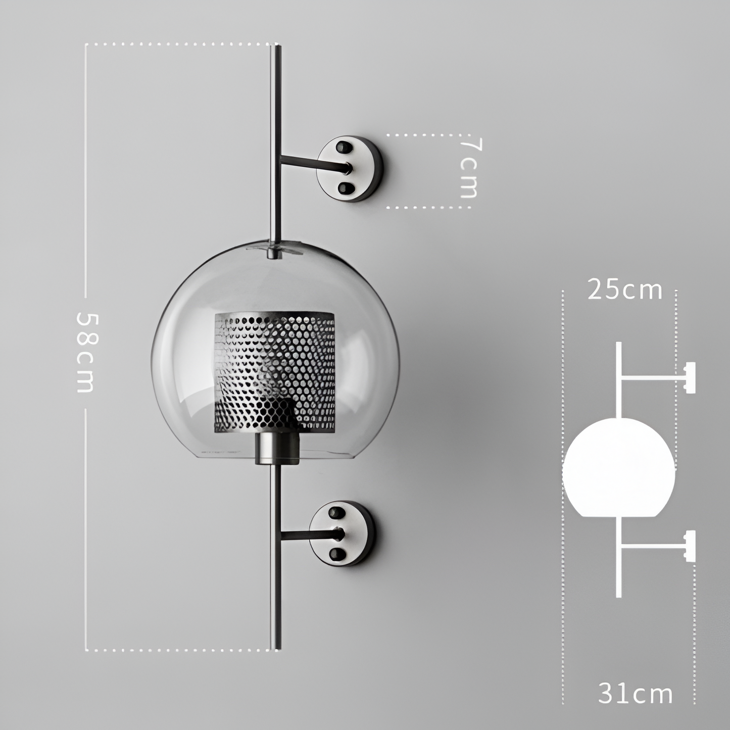 Orbee wandlamp - stijlvolle glazen wandlamp - honingraat wandlamp ontwerp - vintage wandlampen led