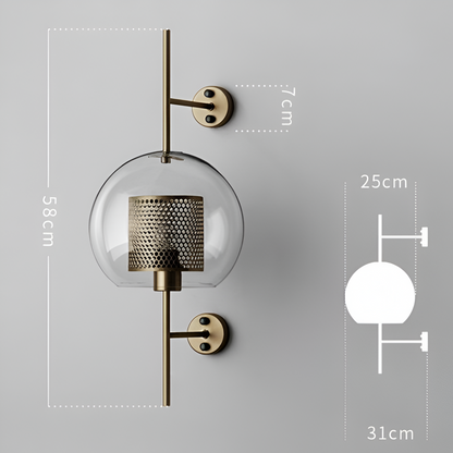 Orbee wandlamp - stijlvolle glazen wandlamp - honingraat wandlamp ontwerp - vintage wandlampen led