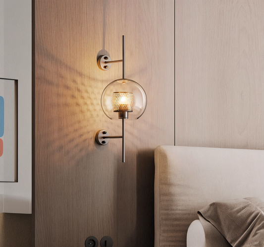 Orbee wandlamp - stijlvolle glazen wandlamp - honingraat wandlamp ontwerp - vintage wandlampen led