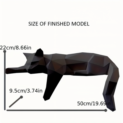 OriPurr - artistieke diy zwart wit 3D slapende origami Kat decoratie