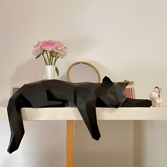OriPurr - artistieke diy zwart wit 3D slapende origami Kat decoratie