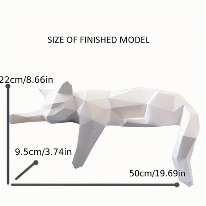 OriPurr - artistieke diy zwart wit 3D slapende origami Kat decoratie