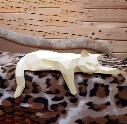OriPurr - artistieke diy zwart wit 3D slapende origami Kat decoratie