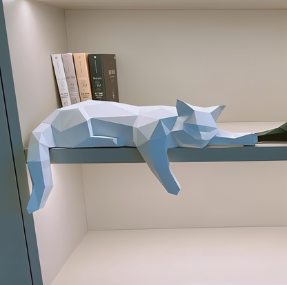 OriPurr - artistieke diy zwart wit 3D slapende origami Kat decoratie
