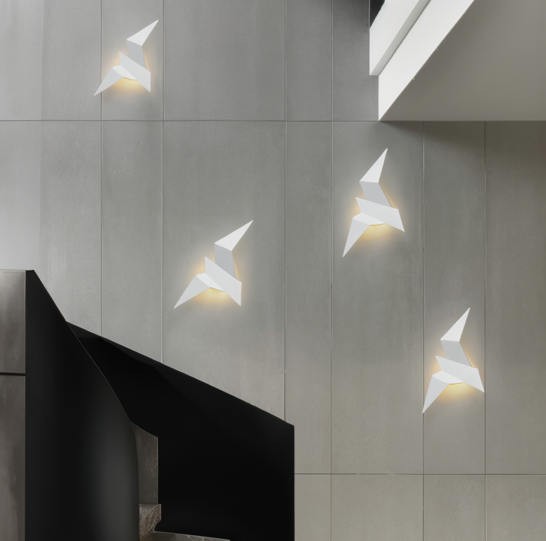OriTori wandlamp - geometrische origami vogel wandlamp - japanse stijl wandlamp ontwerp