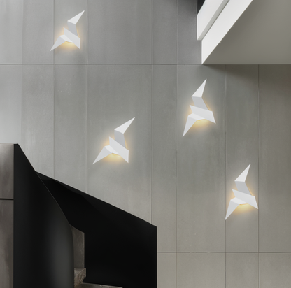OriTori wandlamp - geometrische origami vogel wandlamp - japanse stijl wandlamp ontwerp