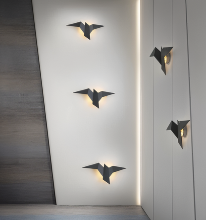 OriTori wandlamp - geometrische origami vogel wandlamp - japanse stijl wandlamp ontwerp