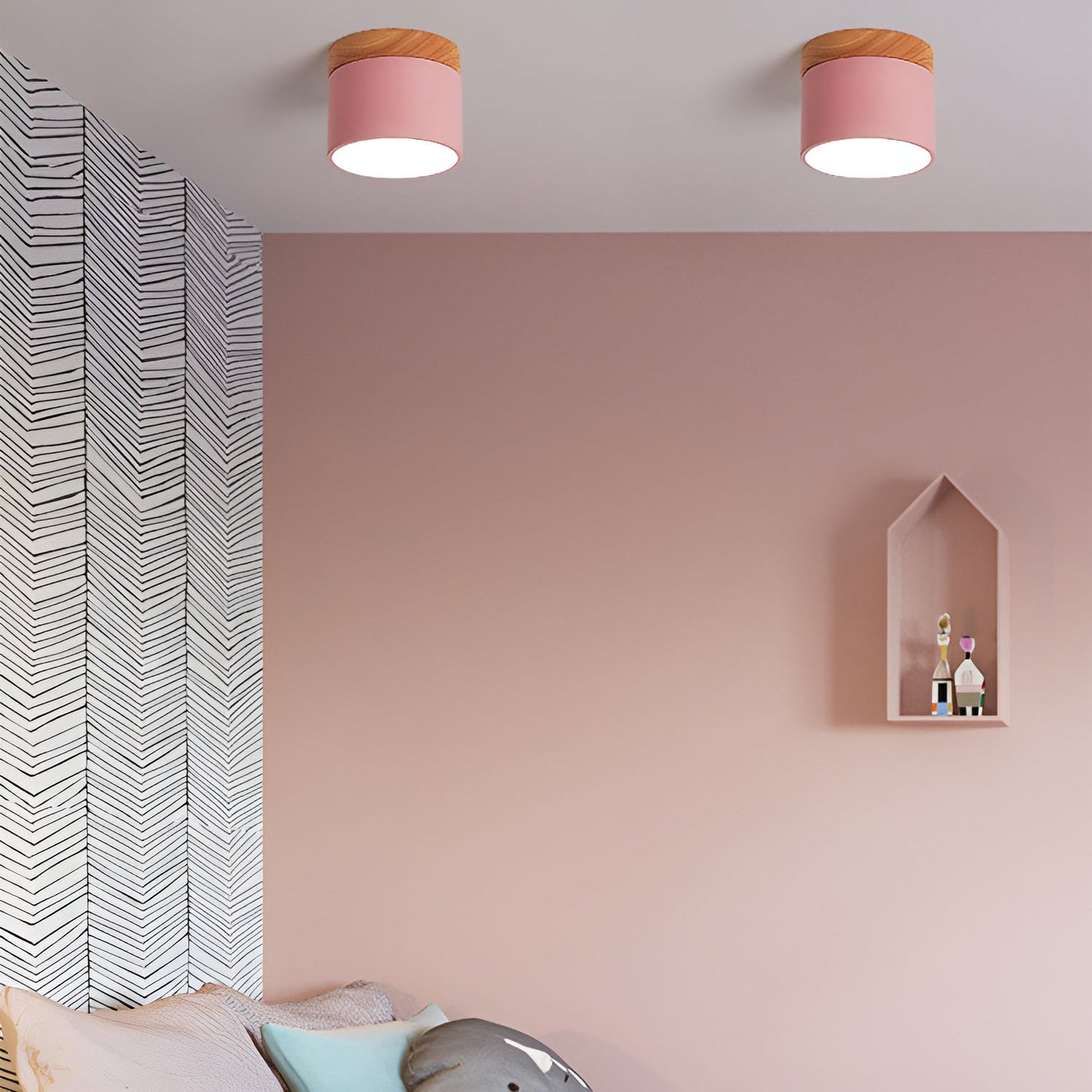 PastelGlow cilinderlamp - vintage plafondinbouwlamp
