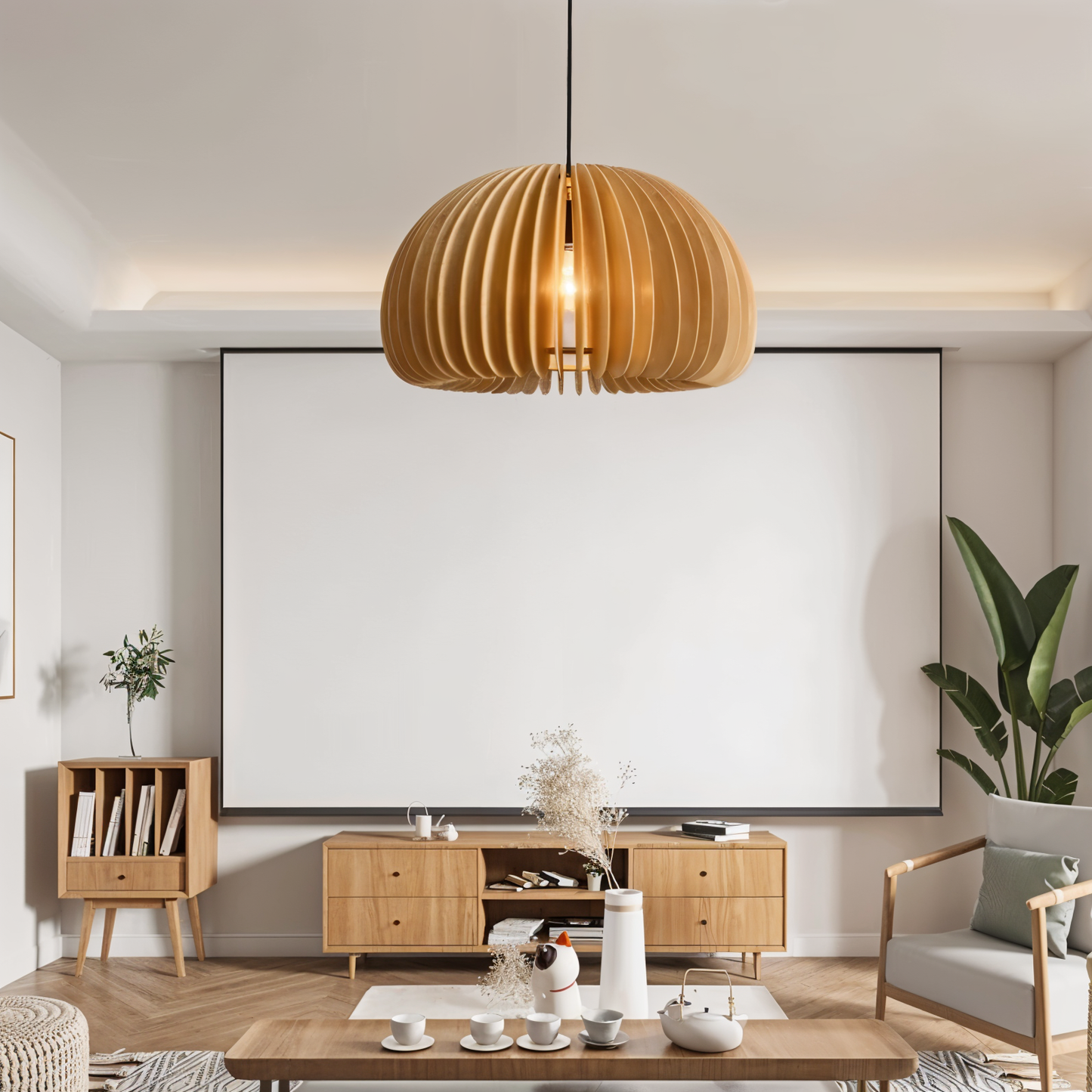 Wooden Dream hanglamp - handgemaakte rustieke houten kunst plafondlampen