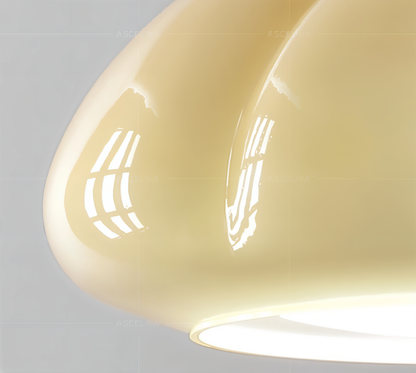Retro pompoen hanglampen - scandinavische hanglamp van glas en hout
