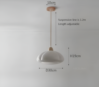 Retro pompoen hanglampen - scandinavische hanglamp van glas en hout