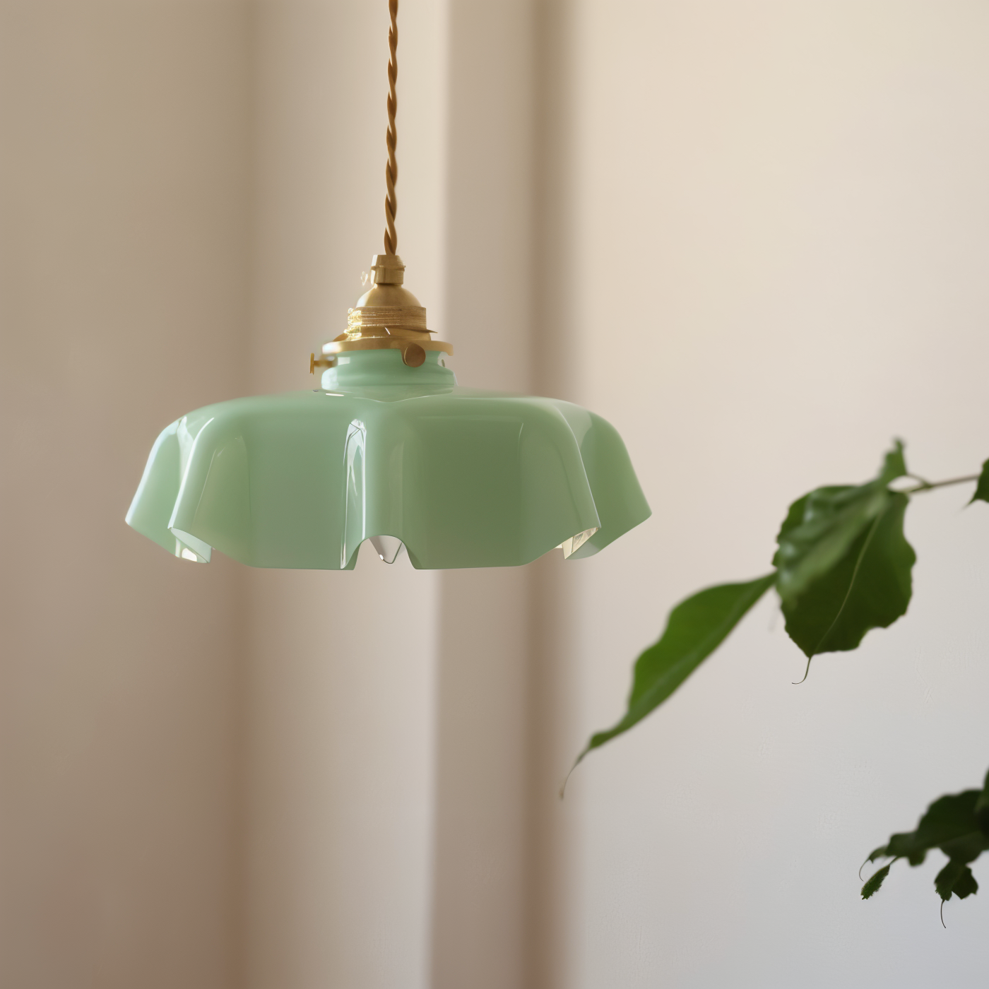 RetroTint hanglamp - bloemvormige led-hanglamp met crème glazen kap