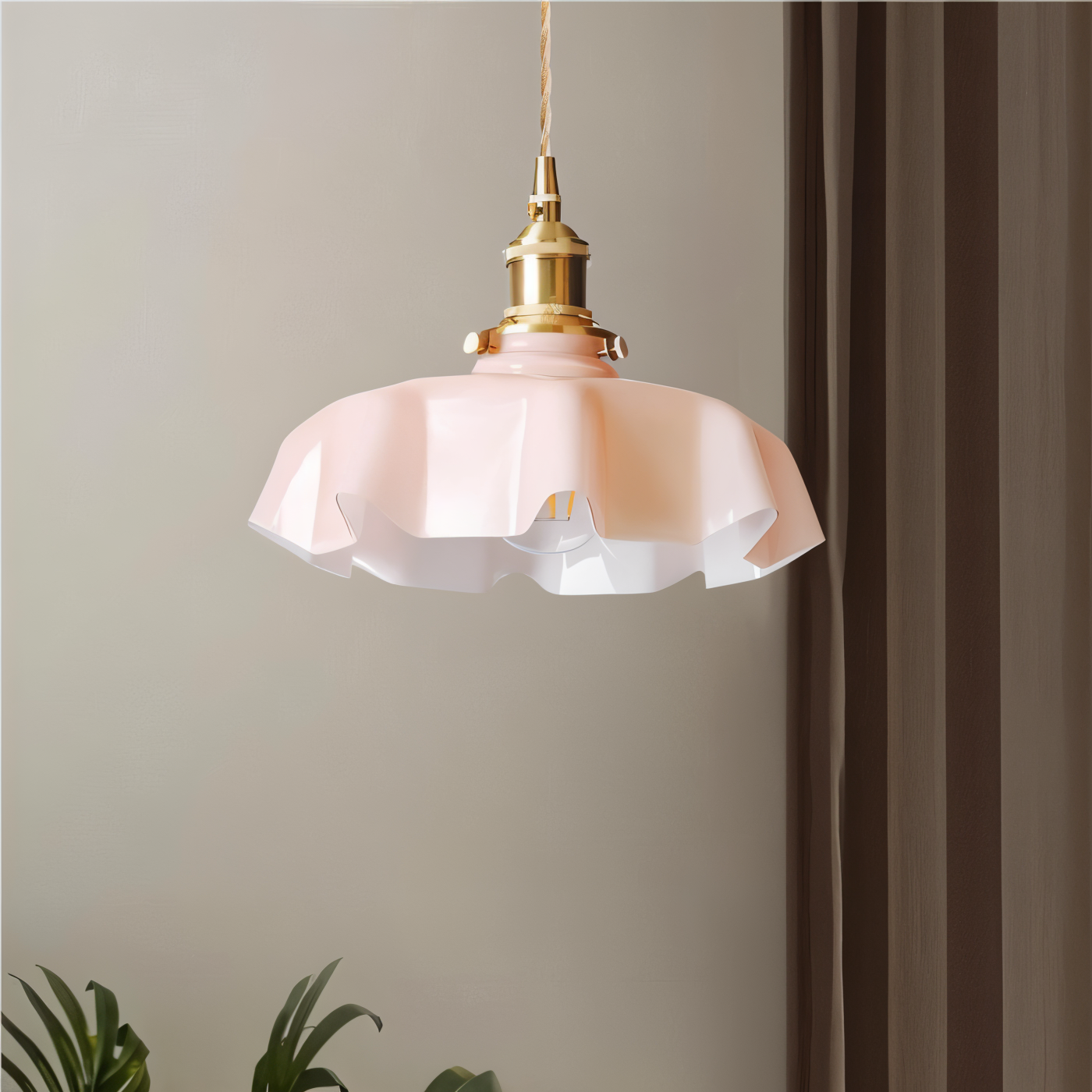 RetroTint hanglamp - bloemvormige led-hanglamp met crème glazen kap