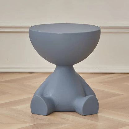 Ronde crème bijzettafel - zwarte ronde salontafel - leuke plastic bijzettafel