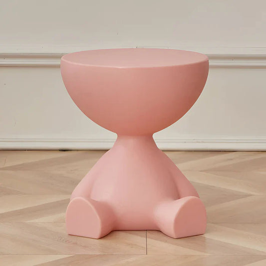 Ronde crème bijzettafel - zwarte ronde salontafel - leuke plastic bijzettafel