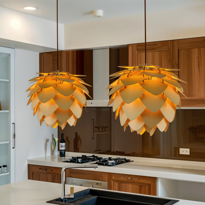 Rustieke dennenappel hanglamp - handgemaakte dennenappel lamp