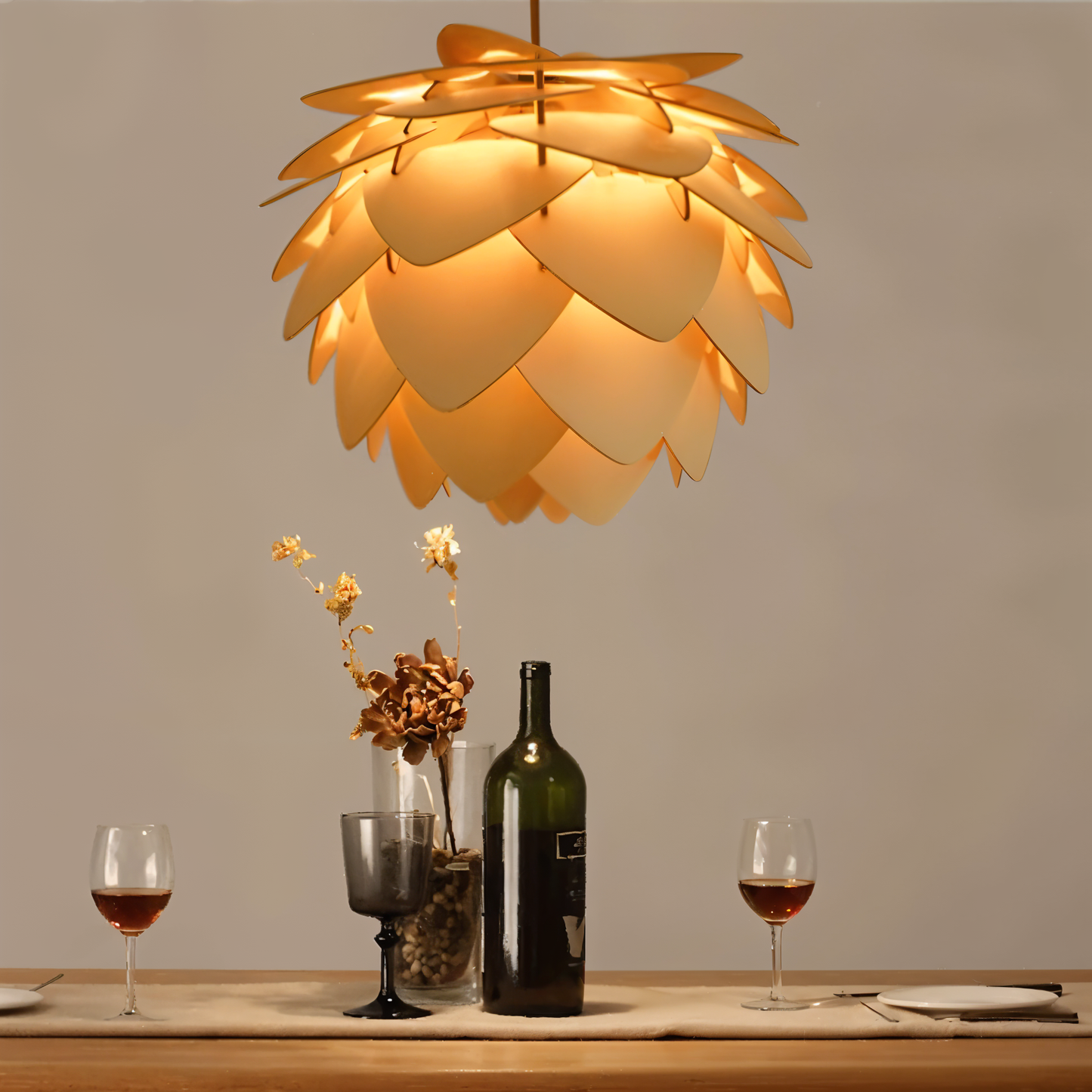 Rustieke dennenappel hanglamp - handgemaakte dennenappel lamp