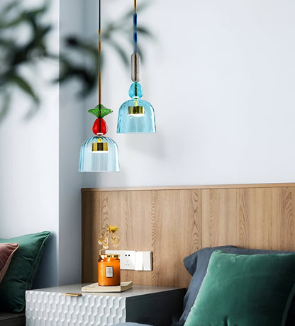 Spectrafuse hanglamp - veelkleurige glazen hanglamp - nordic macaron decoratieve verlichting