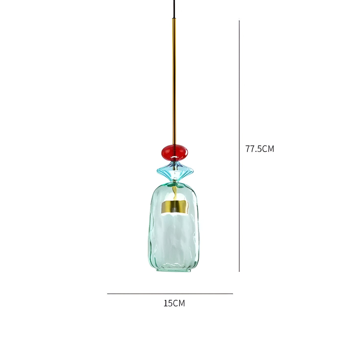 Spectrafuse hanglamp - veelkleurige glazen hanglamp - nordic macaron decoratieve verlichting