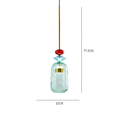 Spectrafuse hanglamp - veelkleurige glazen hanglamp - nordic macaron decoratieve verlichting