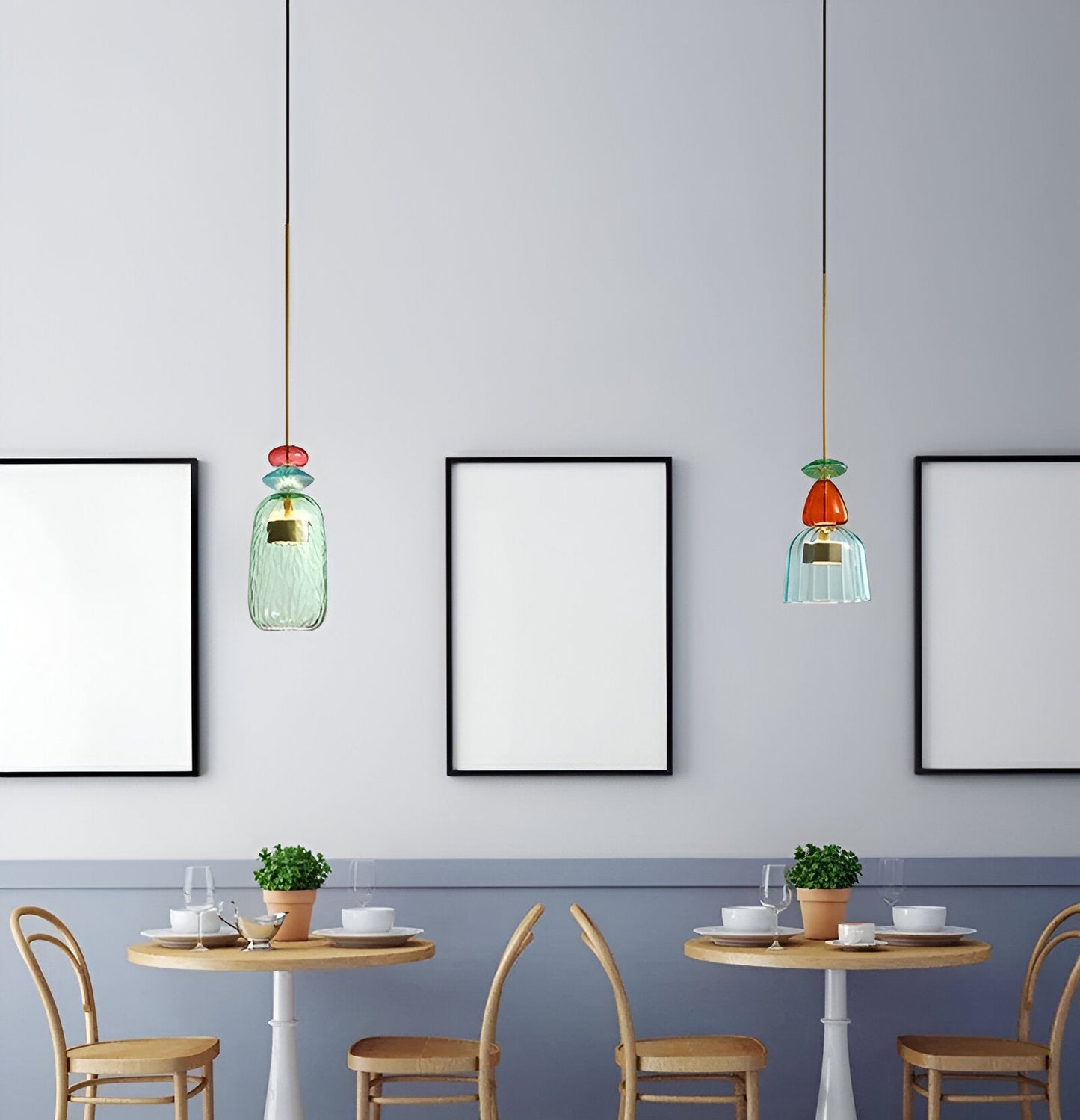 Spectrafuse hanglamp - veelkleurige glazen hanglamp - nordic macaron decoratieve verlichting